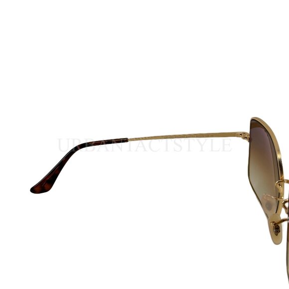 NEW Ray-Ban RB1971 Square 1971 Classic Sunglasses with Gold Frame Brown Lens - Picture 6 of 12